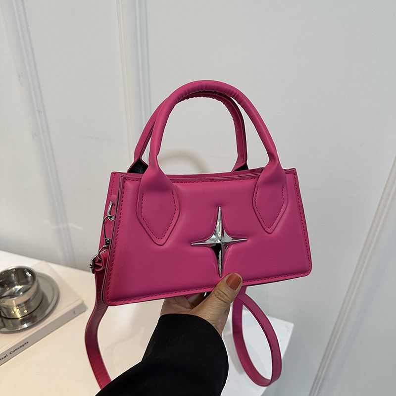 Fashion Rose Pink Pu Starburst Large Capacity Crossbody Bag