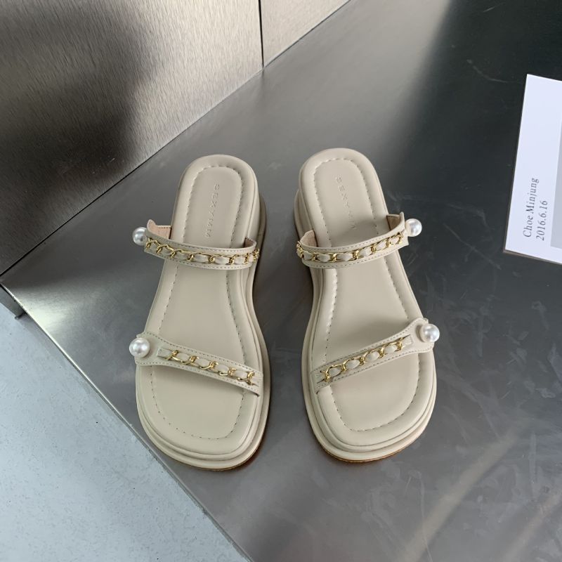 Fashion White Strap Platform Sandals