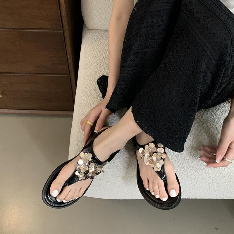 Fashion Apricot Thong Sandals