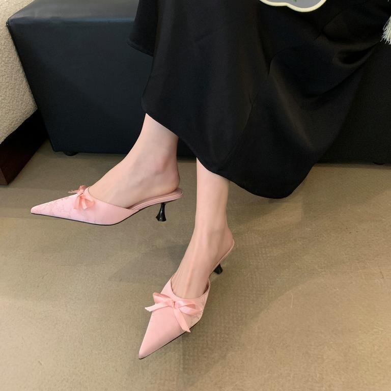 Fashion Pink Pointed Toe Stiletto Sandals