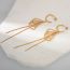 Fashion Gold Stainless Steel Scallop Tassel Earrings