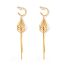 Fashion Gold Stainless Steel Scallop Tassel Earrings