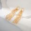 Fashion Gold Stainless Steel Chain Tassel Hoop Earrings