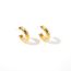 Fashion Gold Stainless Steel Diamond C-shaped Earrings