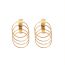 Fashion Gold Stainless Steel Geometric Four Ring Stud Earrings
