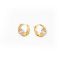 Fashion Gold Stainless Steel Diamond Round Earrings