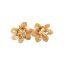 Fashion Gold Stainless Steel Braided Hollow Flower Stud Earrings