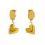 Fashion Gold Stainless Steel Gold Plated Love Earrings