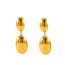 Fashion Gold Titanium Steel Geometric Oval Earrings