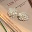 Fashion White Camellia Earrings