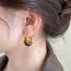 Fashion Brown Metal Amber Geometric Earrings