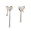 Fashion Silver Metal Lava Heart Stud Earrings