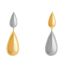 Fashion Contrast Colors Of Gold And Silver Contrast Color Glossy Water Drop Earrings