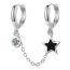 Fashion Silver Metal Five-pointed Star Earrings With Diamonds