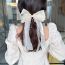 Fashion Beige Long Ribbon Fabric Bow Hairpin