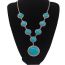 Fashion Silver Turquoise Round Necklace