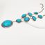 Fashion Silver Turquoise Round Necklace