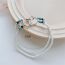 Fashion White Rice Beads Beaded Love Double Layer Bracelet