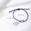 Fashion Black And White Color Matching Alloy Love Cord Braided Bracelet Set