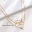 Fashion Gold Alloy Love Double Layer Necklace