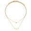 Fashion Gold Alloy Love Double Layer Necklace