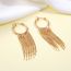 Fashion Gold Metal Tassel Hoop Earrings