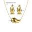 Fashion Gold Resin Drop-shaped Necklace And Earrings Set
