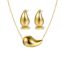 Fashion Gold Resin Drop-shaped Necklace And Earrings Set