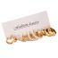 Fashion Gold Alloy Geometric Pearl Round Earrings Set