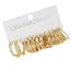 Fashion Gold Alloy Geometric Round Earrings Set