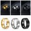 Fashion 6mm Gold Stainless Steel Round Men's Ring