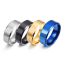 Fashion Color Stainless Steel Round Men's Ring