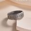 Fashion Black Titanium Steel Engraved Men's Ring