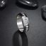 Fashion Silver Titanium Steel Geometric Round Ring