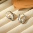 Fashion Silver Trumpet Metal Geometric Earrings