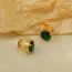 Fashion Emerald Zircon Earrings Metal Diamond Round Earrings
