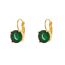 Fashion Emerald Zircon Earrings Metal Diamond Round Earrings