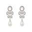 Fashion Bow Pearl Earrings Metal Diamond Bow Drop-shaped Pearl Earrings
