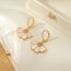 Fashion Shell Flower Earrings Metal Diamond Shell Petal Earrings