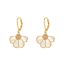 Fashion Shell Flower Earrings Metal Diamond Shell Petal Earrings