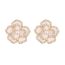 Fashion Camellia Earrings Metal Diamond Flower Stud Earrings