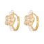 Fashion Camellia Pearl Earrings Metal Pearl Flower Earrings