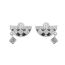 Fashion Black And White Checkerboard Earrings Metal Diamond-drip Oil Fan-shaped Earrings