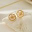 Fashion Eight-pointed Star Mother-of-pearl Earrings Metal Diamond Eight-pointed Mother-of-pearl Earrings