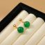 Fashion Emerald Agate Earrings Geometric Round Green Agate Earrings