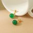 Fashion Emerald Agate Earrings Geometric Round Green Agate Earrings