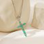 Fashion Green Agate Pendant Cross Green Agate Necklace
