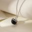 Fashion Black Onyx Pendant Metal Geometric Agate Necklace