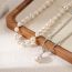 Fashion Baroque Pearl Double Layer Necklace Pearl Beaded Double Layer Necklace