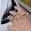 Fashion Silver Copper And Diamond Bow Open Ring